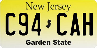 NJ license plate C94CAH