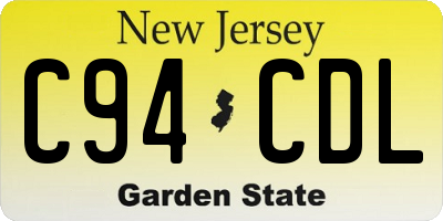 NJ license plate C94CDL