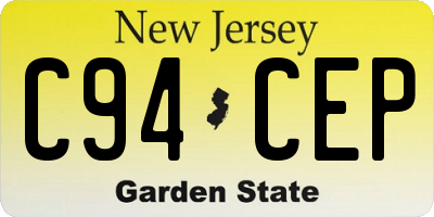 NJ license plate C94CEP