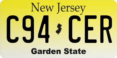 NJ license plate C94CER