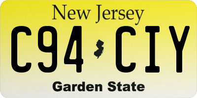 NJ license plate C94CIY