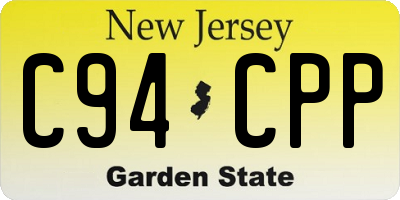 NJ license plate C94CPP