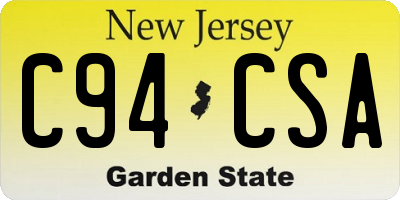 NJ license plate C94CSA
