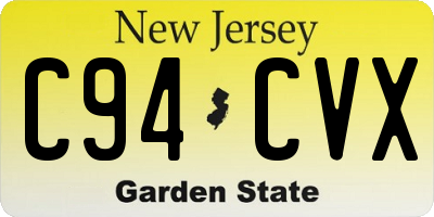 NJ license plate C94CVX