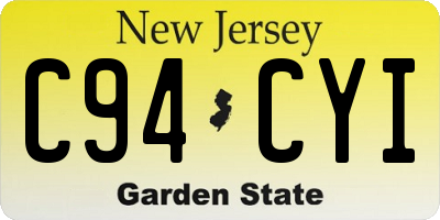 NJ license plate C94CYI