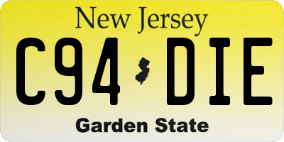NJ license plate C94DIE