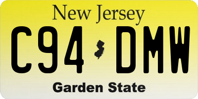 NJ license plate C94DMW