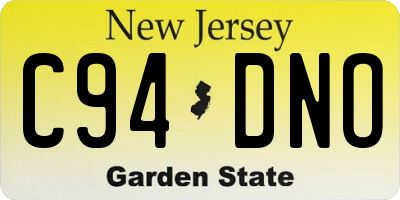 NJ license plate C94DNO
