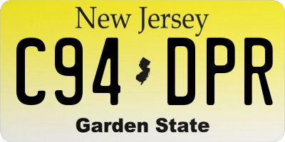 NJ license plate C94DPR