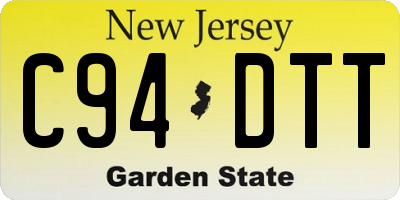 NJ license plate C94DTT