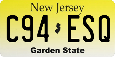 NJ license plate C94ESQ