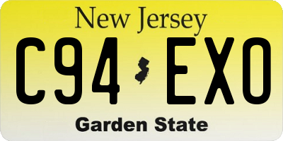 NJ license plate C94EXO