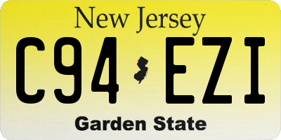 NJ license plate C94EZI