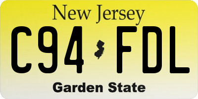NJ license plate C94FDL