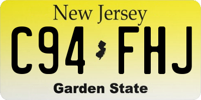 NJ license plate C94FHJ