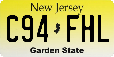 NJ license plate C94FHL
