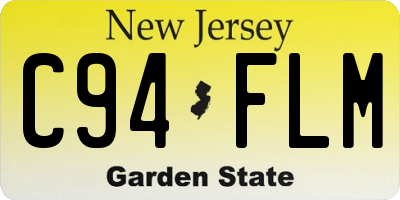 NJ license plate C94FLM