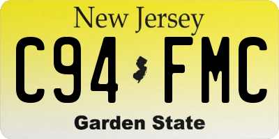 NJ license plate C94FMC