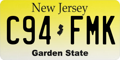 NJ license plate C94FMK