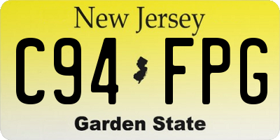 NJ license plate C94FPG