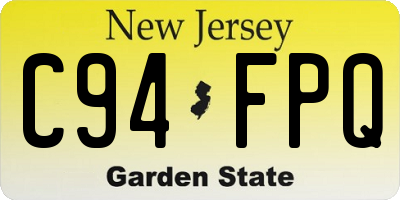 NJ license plate C94FPQ