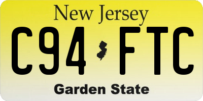 NJ license plate C94FTC