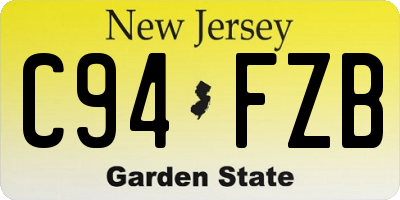 NJ license plate C94FZB