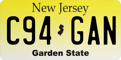 NJ license plate C94GAN