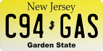 NJ license plate C94GAS