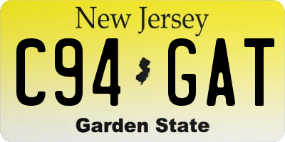 NJ license plate C94GAT