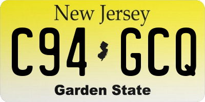 NJ license plate C94GCQ