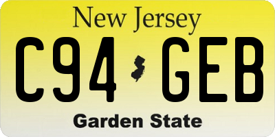 NJ license plate C94GEB