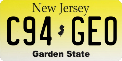 NJ license plate C94GEO