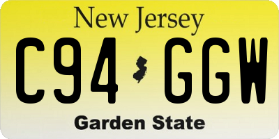 NJ license plate C94GGW