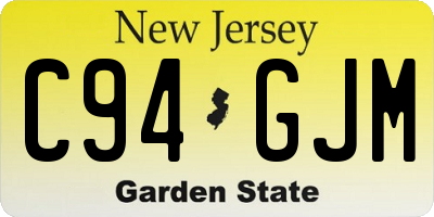 NJ license plate C94GJM