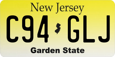 NJ license plate C94GLJ