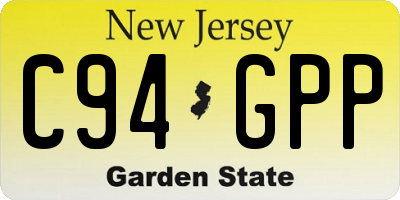 NJ license plate C94GPP