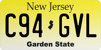 NJ license plate C94GVL