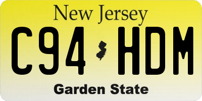NJ license plate C94HDM