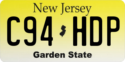 NJ license plate C94HDP