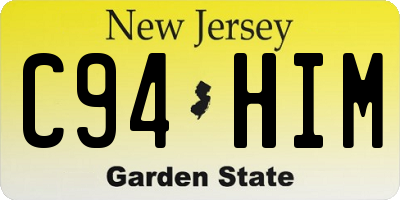 NJ license plate C94HIM