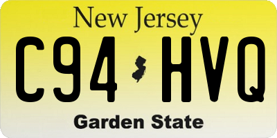 NJ license plate C94HVQ