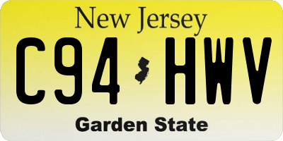 NJ license plate C94HWV