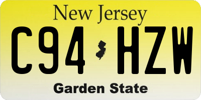 NJ license plate C94HZW