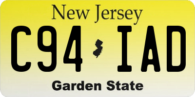 NJ license plate C94IAD