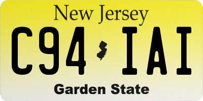 NJ license plate C94IAI
