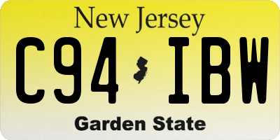 NJ license plate C94IBW