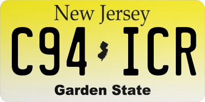 NJ license plate C94ICR