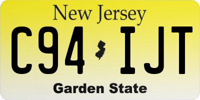 NJ license plate C94IJT