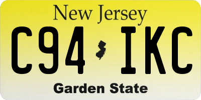 NJ license plate C94IKC